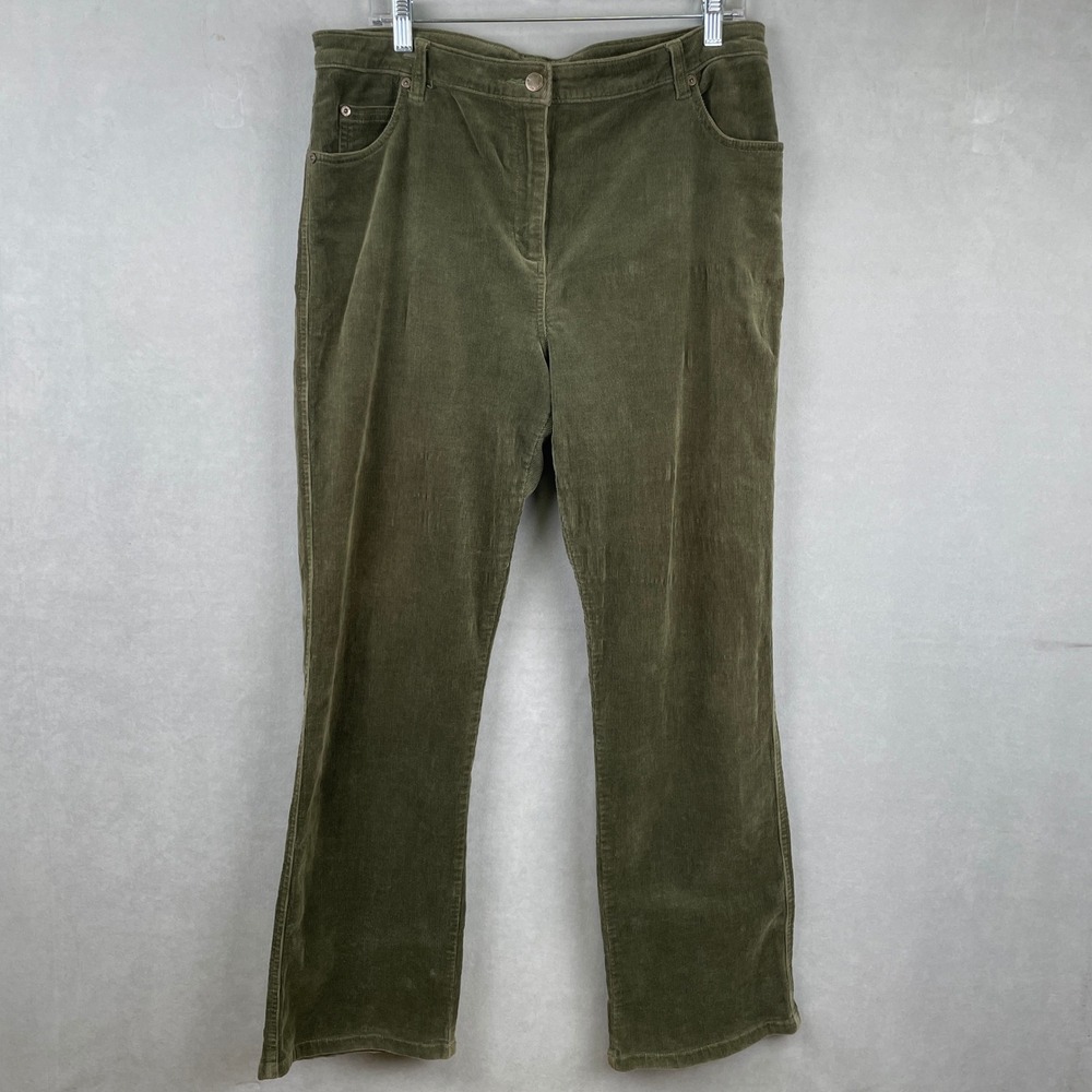 Vintage Woolrich Womens Light Olive Corduroy Straight Leg Pants Sz 12 Green 1030